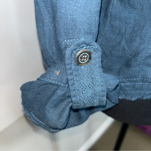 Jolt Jacket Medium Cropped Bomber Embroidered Button Front Pockets Slouchy Teal - Picture 9 of 14